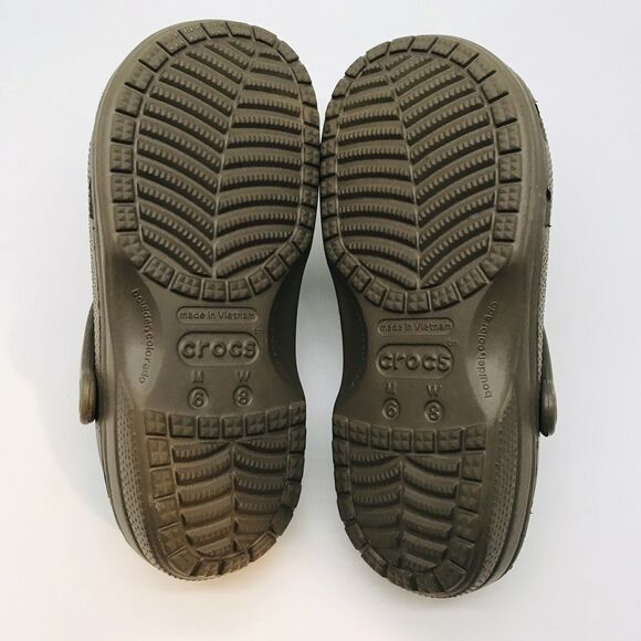 Crocs Classic Brown Clog Men's 6 - Women's 8  Comfort Shoes Slip On Water Sandal - Picture 8 of 10